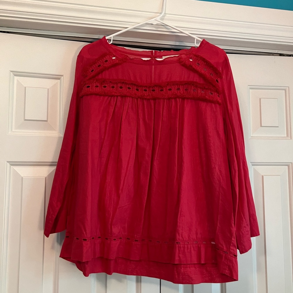 Women’s LOFT Strawberry Red Blouse